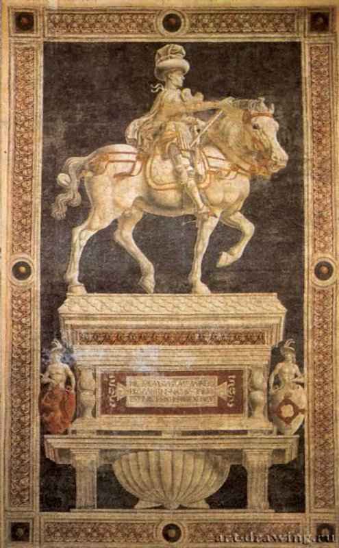 Конный портрет Никколо да Толентино. 1456 - 833 x 512 см. Фреска. Флоренция. Флорентийский кафедральный собор.
