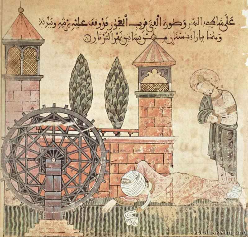 "История о Байаде и Рийаде", магрибская рукопись. Байад лежит на берегу реки без памяти. 13 век - Мастер истории о Байаде и Рийаде. 19,8 x 21 см. Бумага. Ближний Восток. Рим. Ватиканская библиотека. Миниатюра в рукописи.
