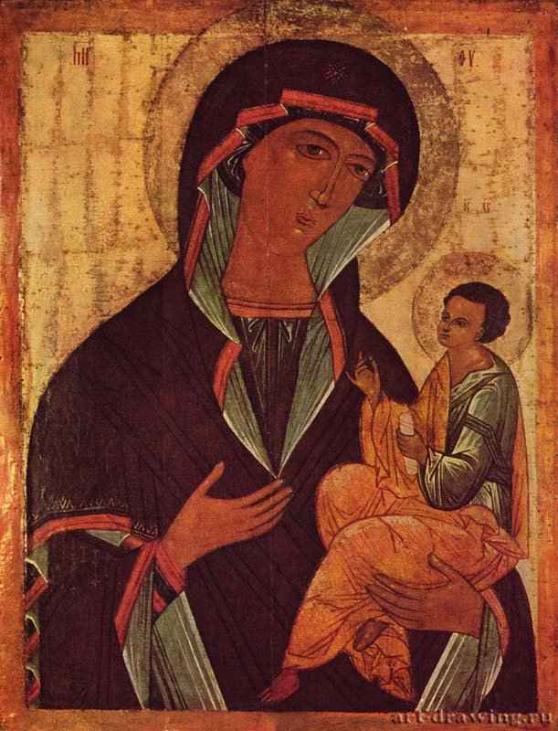 Грузинская Мадонна. 1380 - Мастер Новгородской школы. 109 x 82 см. Дерево. Икона. Россия. Париж. Лувр.