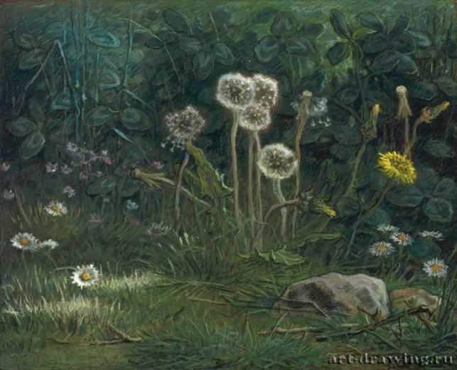 Одуванчики, 1867 - 1868 г. - Пастель, бумага; 40,6 x 50,2 см. Музей изящных искусств. Бостон. Франция.