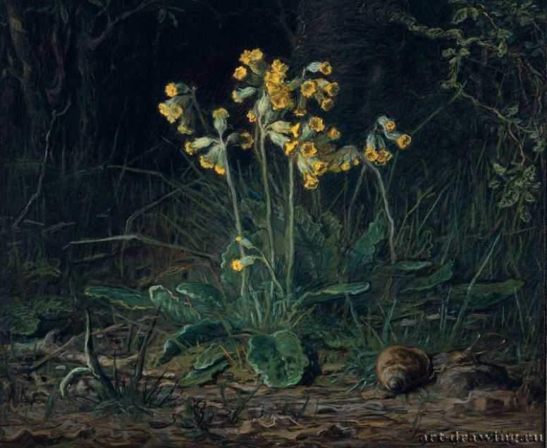 Первоцветы, 1867 - 1868 г. - Пастель, бумага; 40,3 x 47,9 см. Музей изящных искусств. Бостон. Франция.