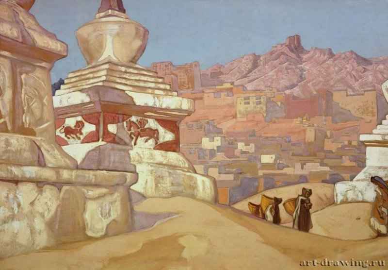 Конь счастья 1925 г. - Холст, темпера; 72,2 х 100,8. Нижегородский государственный художественный музей. Нижний Новгород, Россия. "Майтрея" ("Красный Всадник"). Серия (1925 г.)