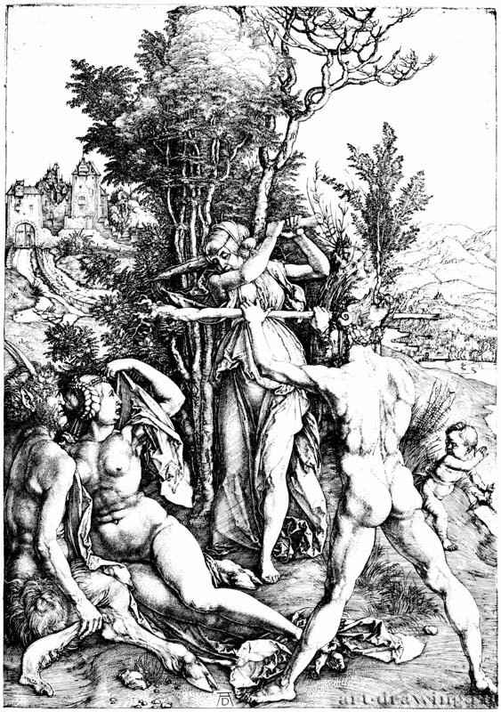 Геркулес (Ревность). 1498 - 32,3 х 22,3 Резцовая гравюра на меди Музей Метрополитен, Отделение рисунка Нью-Йорк