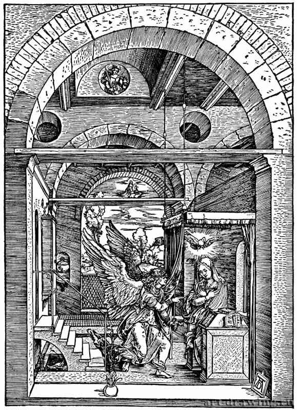 Серия "Жизнь Марии". Благовещение Марии 1503 - 29,5 х 21 Ксилография