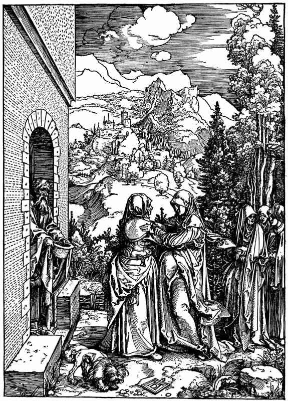 Серия "Жизнь Марии". Посещение Марией Елизаветы. 1503-1504 - 29,5 х 21 Ксилография