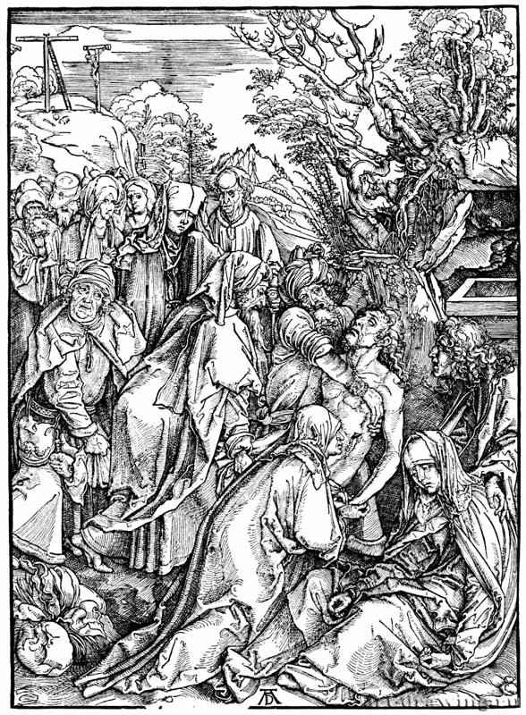 Серия "Большие Страсти". Положение во гроб. 1498-1499 - 39 х 28 Ксилография