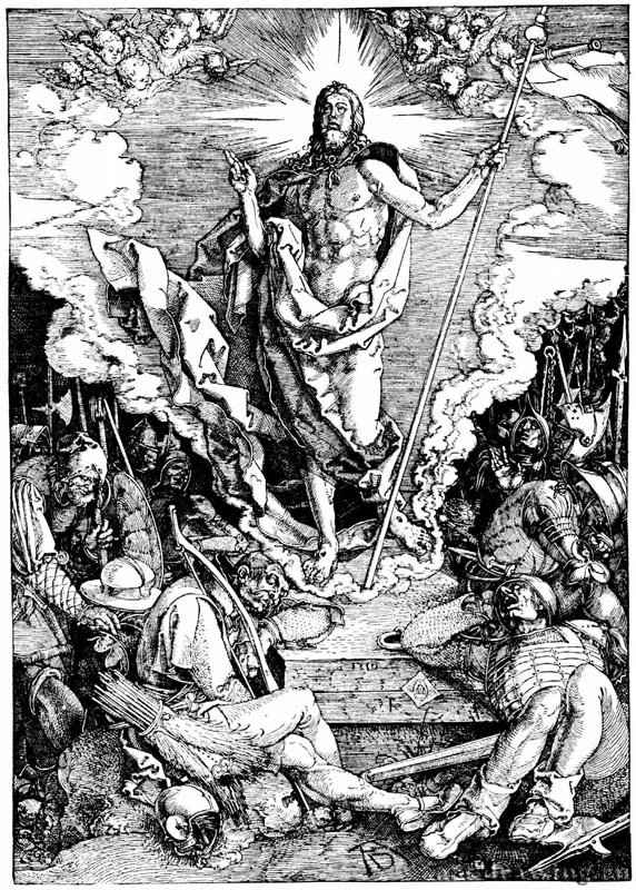Серия "Большие Страсти". Воскресение Христа. 1510 - 39 х 28 Ксилография
