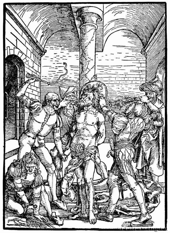 "Страсти из Альбертины". Бичевание Христа. 1495-1497 - 24,7 х 17,5 Ксилография Собрание графики Альбертина Вена
