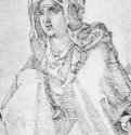 Мария. 1521 - 15,1 x 10,4 Перо на бумаге Ранее - собрание Оппенхаймер Лондон