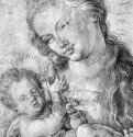 Полуфигура Мадонны с младенцем. 1519 - 46,1 x 29,7 Уголь поверх рисунка кистью, на бумаге Кунстхалле, Гравюрный кабинет Бремен