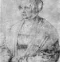 Портрет Маргариты Ансбах-Бранденбургской. 1525 - 41,9 x 31,4 Мел или свинцово-оловянный штифт, подсветка белым, на грунтованной зеленым тоном бумаге Британский музей, Отдел гравюры и рисунка Лондон