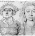 Портрет Маркса Ульштата и красивой девушки из Антверпена. 1520 - 13,2 x 18,2 Серебряный штифт на бумаге Художественный институт Штеделя, Гравюрный кабинет Франкфурт-на-Майне