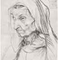 Портрет матери художника. 1514 - 42,1 х 30,3 Уголь на бумаге Гравюрный кабинет Берлин
