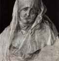 Святая Анна (Портрет Агнесы Дюрер). 1519 - 39,5 х 29,2 Кисть черным тоном, подсветка белым, на грунтованной бумаге; черная тушь Собрание графики Альбертина Вена