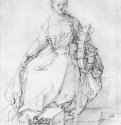 Святая Екатерина. 1515 - 25,1 x 18,4 Перо на бумаге Гравюрный кабинет Берлин