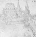 Собор в Аахене. 1520 - 12,6 x 17,7 Серебряный штифт на бумаге Британский музей, Отдел гравюры и рисунка Лондон