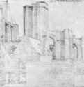 Хор Большой церкви (Гроте керк) в Берген оп Зоом. 1520 - 13,2 x 18,2 Серебряный штифт на бумаге Художественный институт Штеделя, Гравюрный кабинет Франкфурт-на-Майне