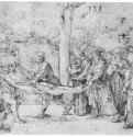 Эскизы к серии "Страсти Христа". Перенесение тела Христа 1521 - 21 x 28,9 Перо на бумаге Германский национальный музей, Собрание графики Нюрнберг