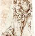 Юная пара. 1490-1494 - 25,8 х 19,1 Перо бистром, на бумаге Кунстхалле, Гравюрный кабинет Гамбург