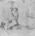 Венера на дельфине. 1503 - 21,5 x 21,2 Перо на бумаге Собрание графики Альбертина Вена