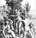 Геркулес (Ревность). 1498 - 32,3 х 22,3 Резцовая гравюра на меди Музей Метрополитен, Отделение рисунка Нью-Йорк