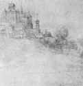Вид на Берген оп Зоом. 1520 - 13,3 x 19,4 Серебряный штифт на бумаге Музей Конде Шантийи