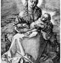 Мадонна с запеленутым Младенцем. 1520 - 14,4 х 9,7 Резцовая гравюра на меди Музей Метрополитен, Отделение рисунка Нью-Йорк