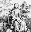 Мадонна с мартышкой. 1497-1498 - 19,1 х 12,4 Резцовая гравюра на меди Гравюрный кабинет Берлин