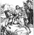 Малый гонец. 1496 - 10,8 х 7,7 Резцовая гравюра на меди Музей Метрополитен, Отделение рисунка Нью-Йорк