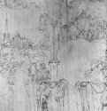 Распятие (незаконченный рисунок). 1523 - 32 х 22,5 Резцовая гравюра на меди Городской художественный музей Сент-Луис (Миссури)