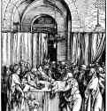 Серия "Жизнь Марии". Отклонение жертвы Иоакима. 1503-1504 - 29,5 х 21 Ксилография