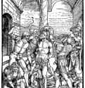 "Страсти из Альбертины". Бичевание Христа. 1495-1497 - 24,7 х 17,5 Ксилография Собрание графики Альбертина Вена