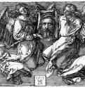 Судариум (Плат святой Вероники с ликом Христа). 1513 - 10,2 х 14 Резцовая гравюра на меди Музей Метрополитен, Отделение рисунка Нью-Йорк