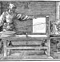 Художник, рисующий лютню. 1512-1525 - 13,1 х 18,8 Ксилография
